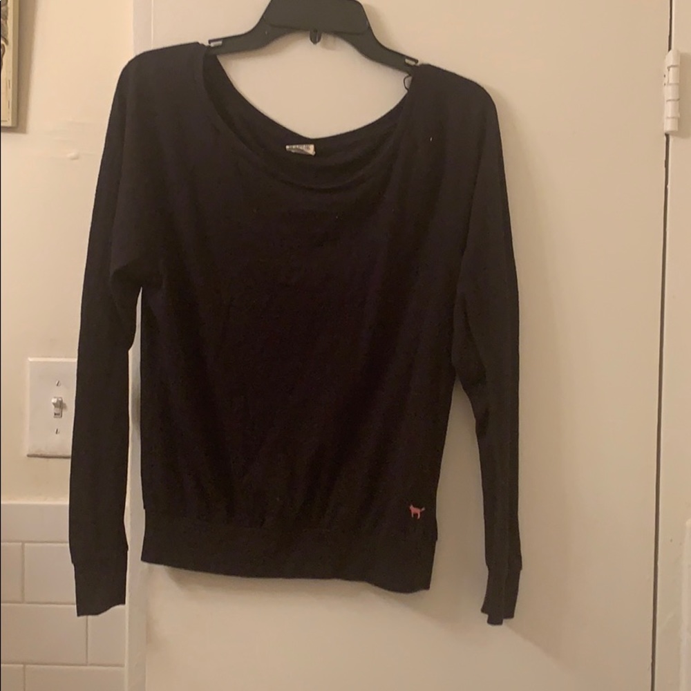 wide neck PINK long sleeve lounge top